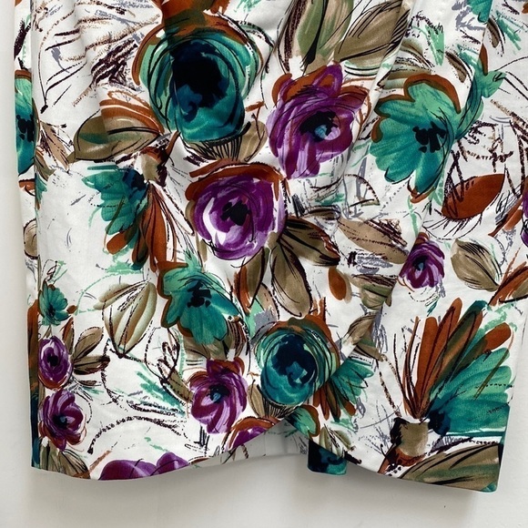 Beautiful Maggie L Petite Cotton Blend Floral V-Neck Dress Size 8P - Picture 2 of 13